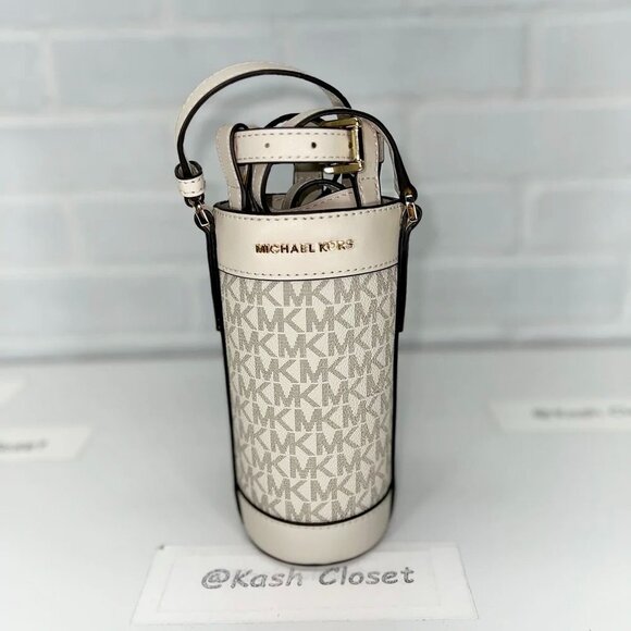 Michael Kors water bottle holder crossbody bag Light cream multi - Picture 1 of 9
